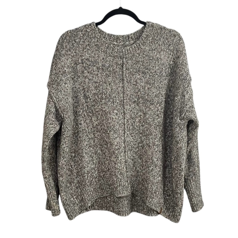 ROOTS Canada Women’s Oversized Heathered Gray Crew Neck Sweater XL
